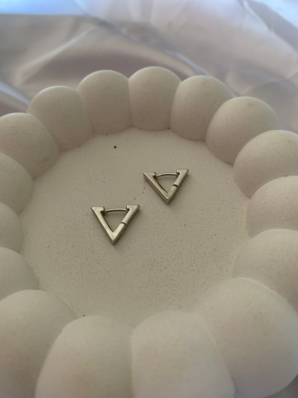 Silver Triangle Bali Earring