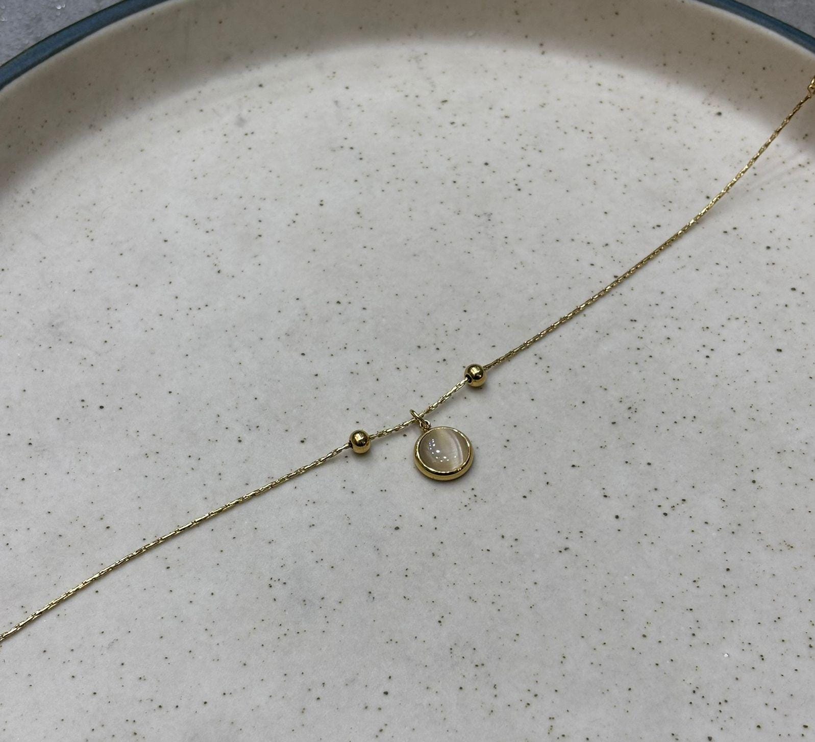 Oval Stone Anklet