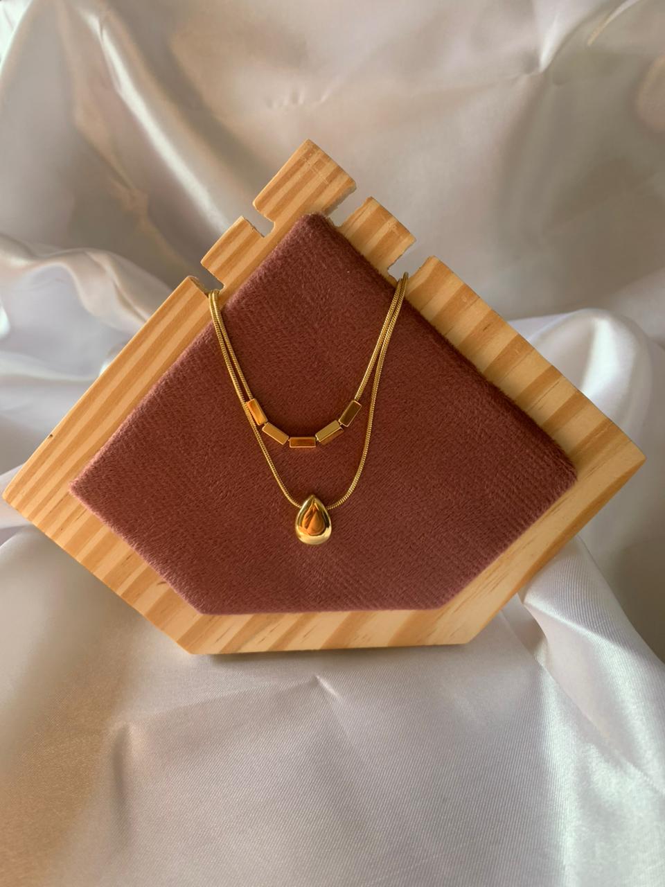 Double Layer Drop Necklace