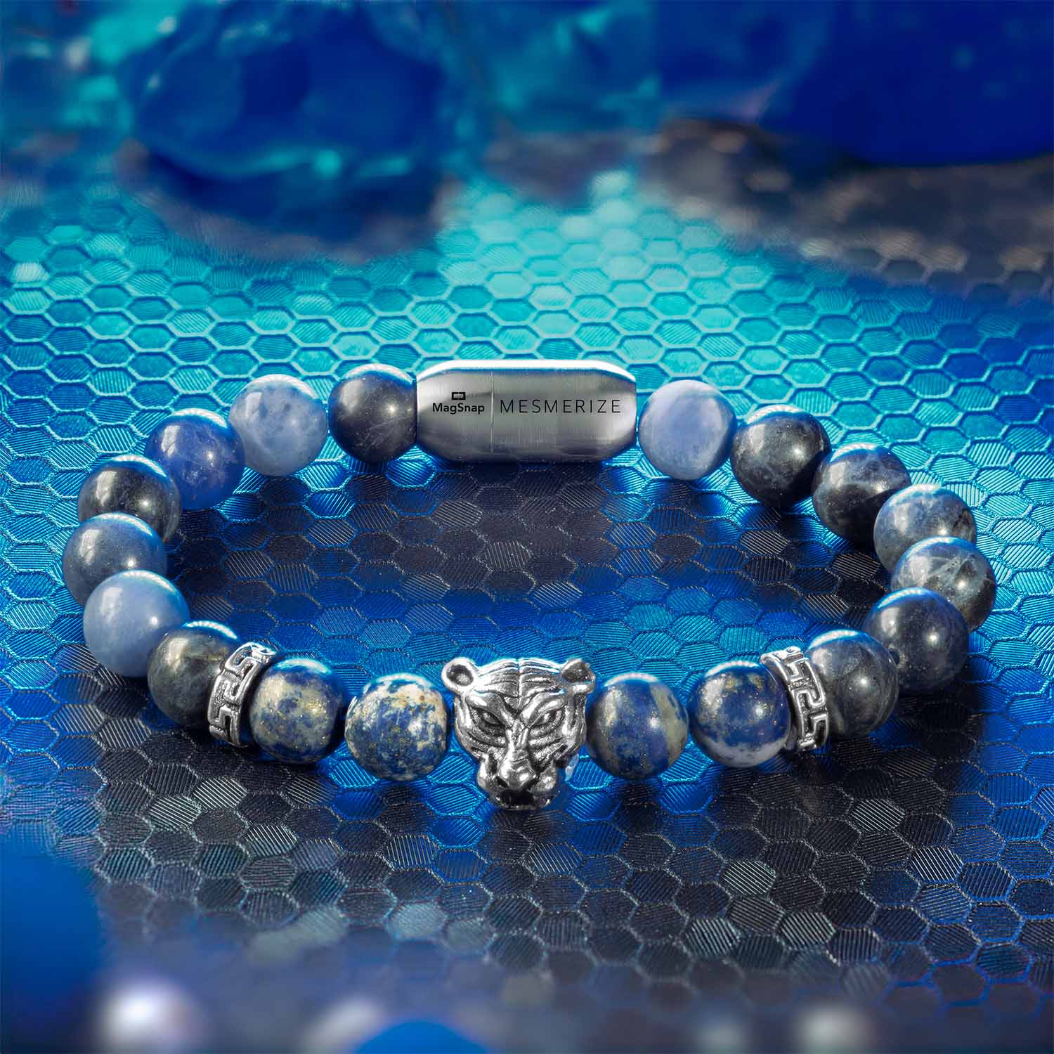 Wisdom Lapis Lazuli Natural Stone Panther Bracelet With Magsnap 2