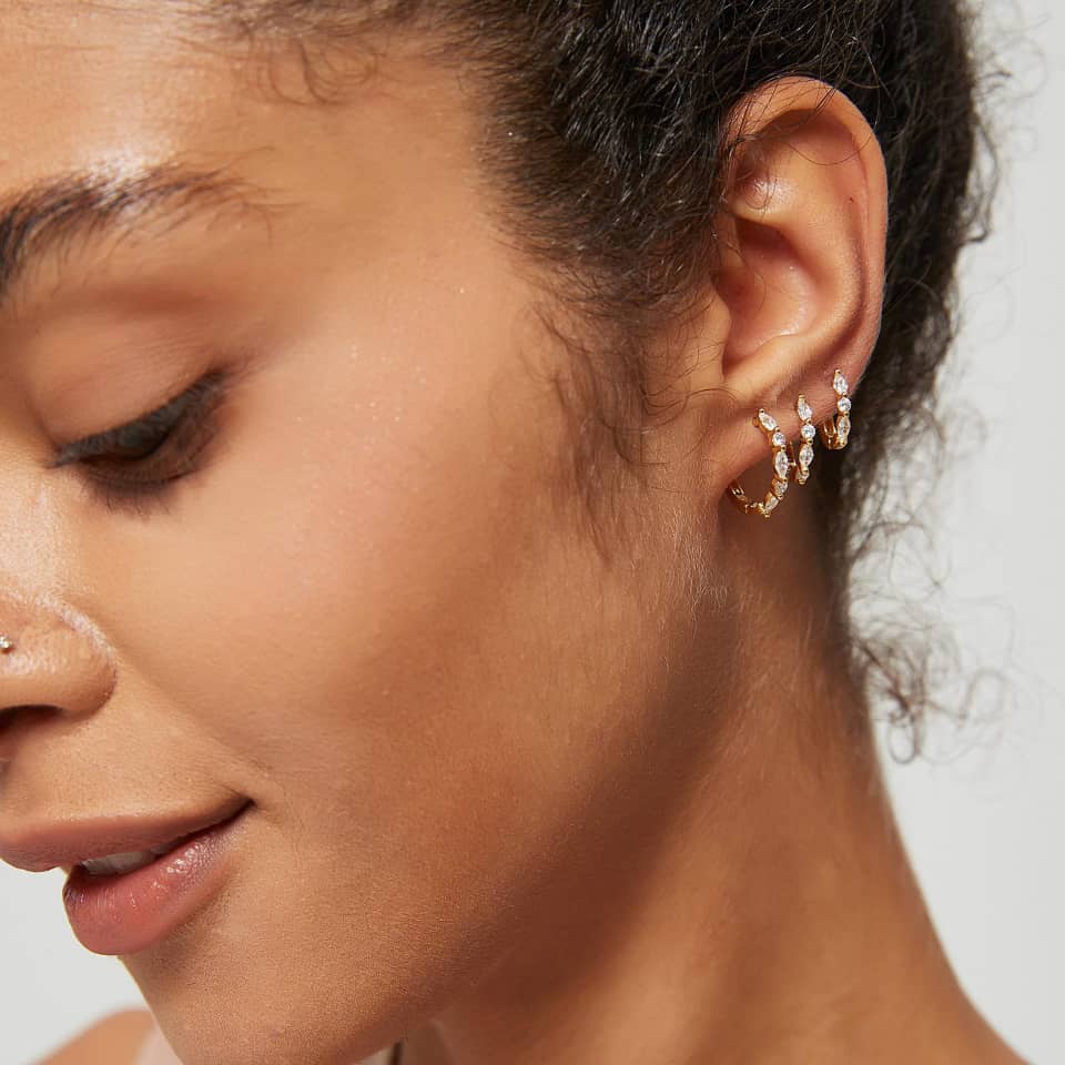 Diamond Hoops Piercing [In Pair]