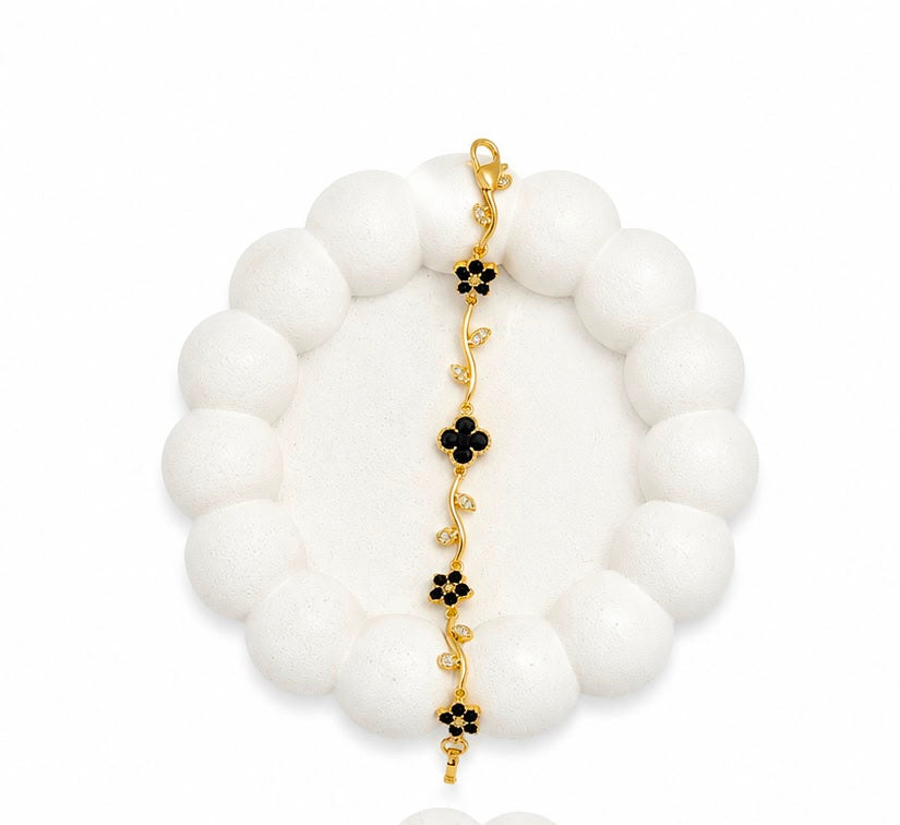 Black Daisy Tulip Bracelet