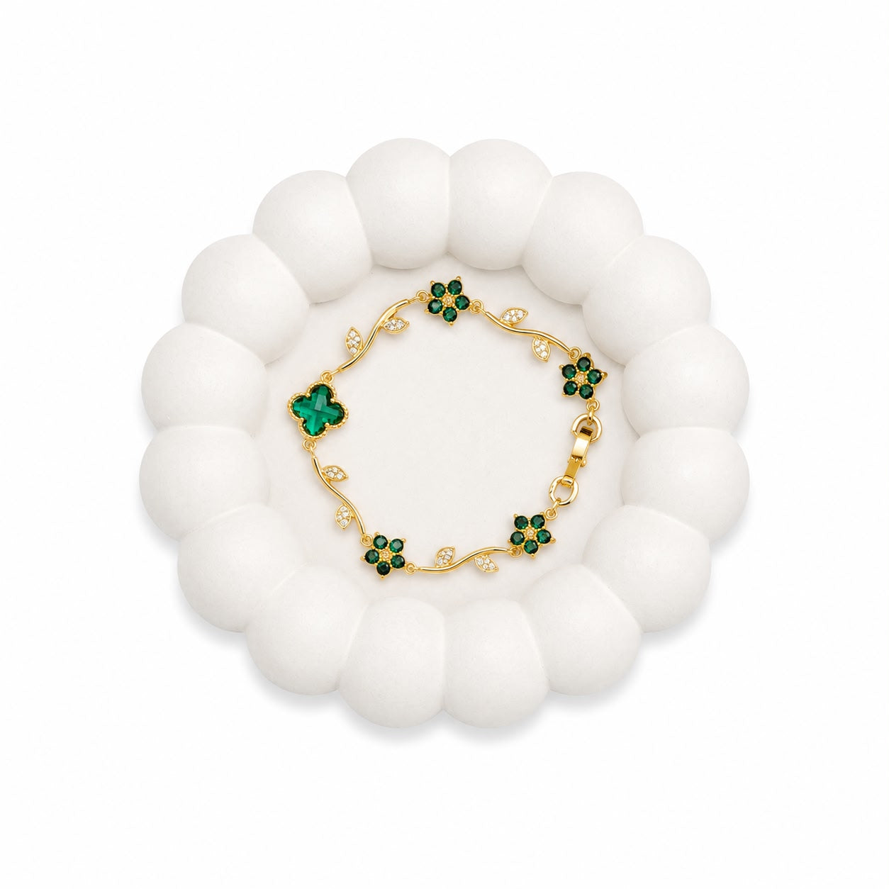 Green Daisy Tulip Bracelet