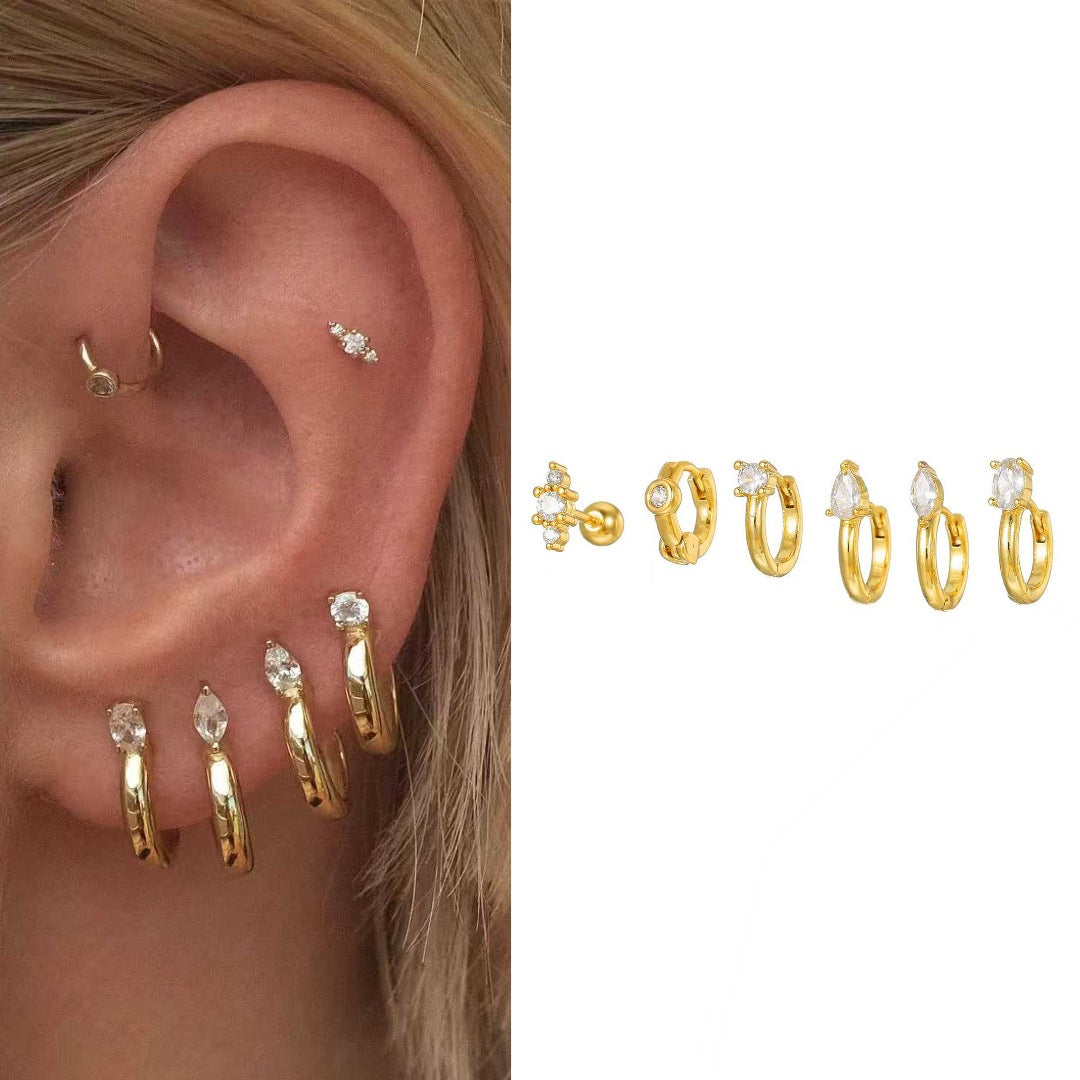 Hoops With Flatback Piercing [Not In Pair]