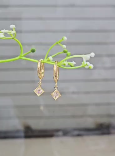 White Chimes Hanging Hoops Earrings