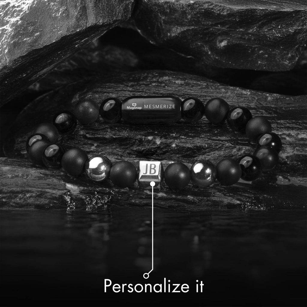 Personalised Stealth Gloss Black Bracelet With Magsnap2